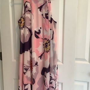 Floral Maxi Dress Pink/Purple/White Size 10